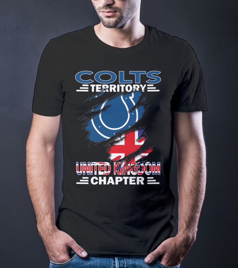 Colts Territory United Kingdom Chapter Colts Logo British Flag T-Shirt