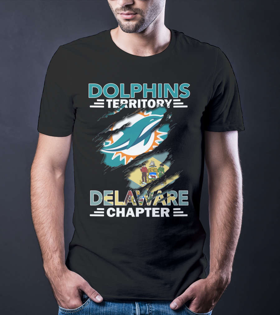 Dolphins Territory Delaware Chapter Miami Sports Fan Flag T-Shirt