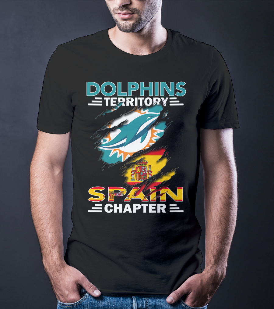 Dolphins Territory Spain Chapter Miami Dolphins Spain Flag T-Shirt