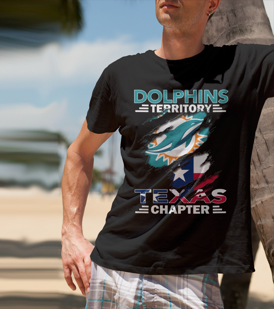 Dolphins Territory Texas Chapter Miami Dolphins Texas Flag T-Shirt