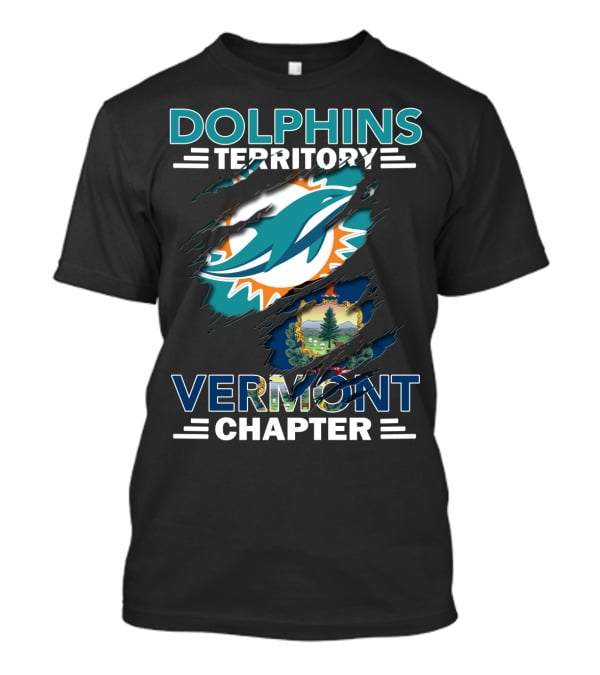 Dolphins Territory Vermont Chapter Miami Dolphins Vermont State T-Shirt