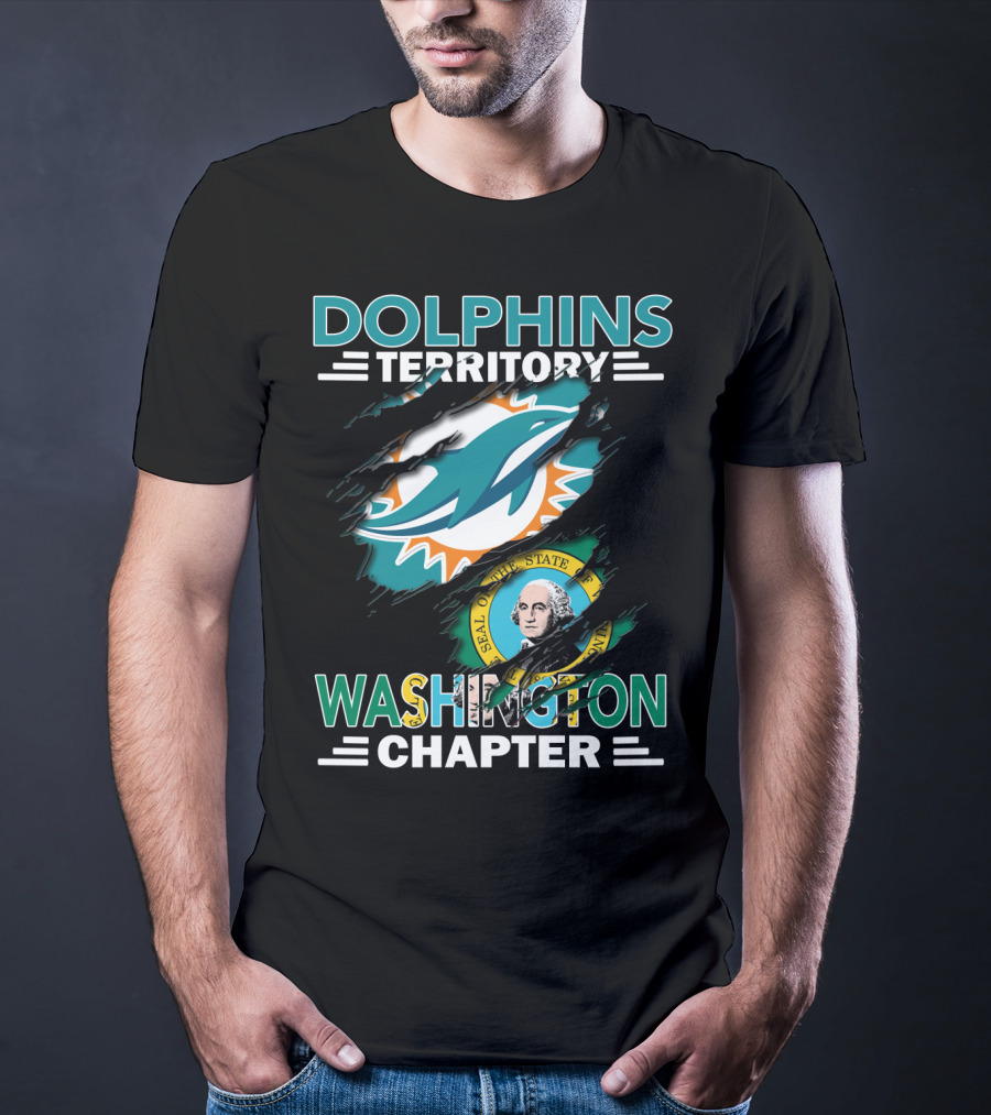 Dolphins Territory Washington Chapter Seal Logo Integration T-Shirt