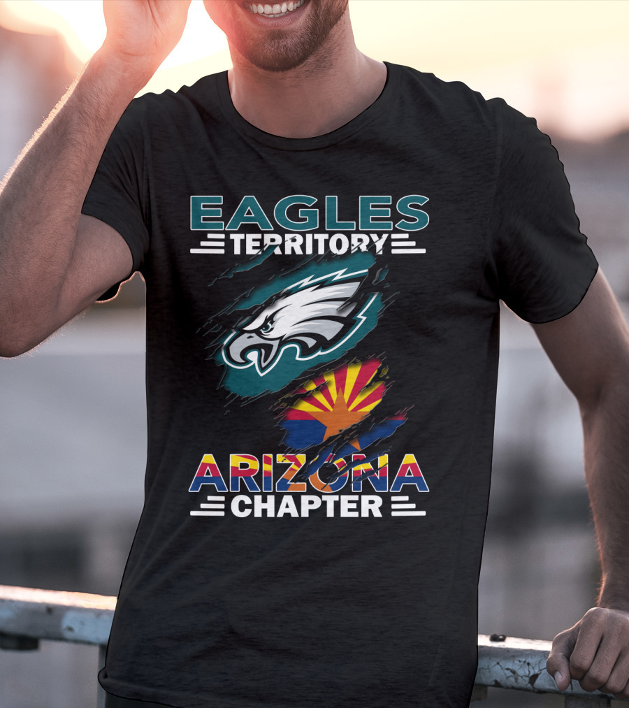 Eagles Territory Arizona Chapter Nfl Fan Club Arizona Flag And Eagles T-Shirt
