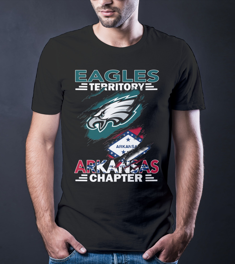 Eagles Territory Arkansas Chapter Philadelphia Logo Razorback Flag T-Shirt