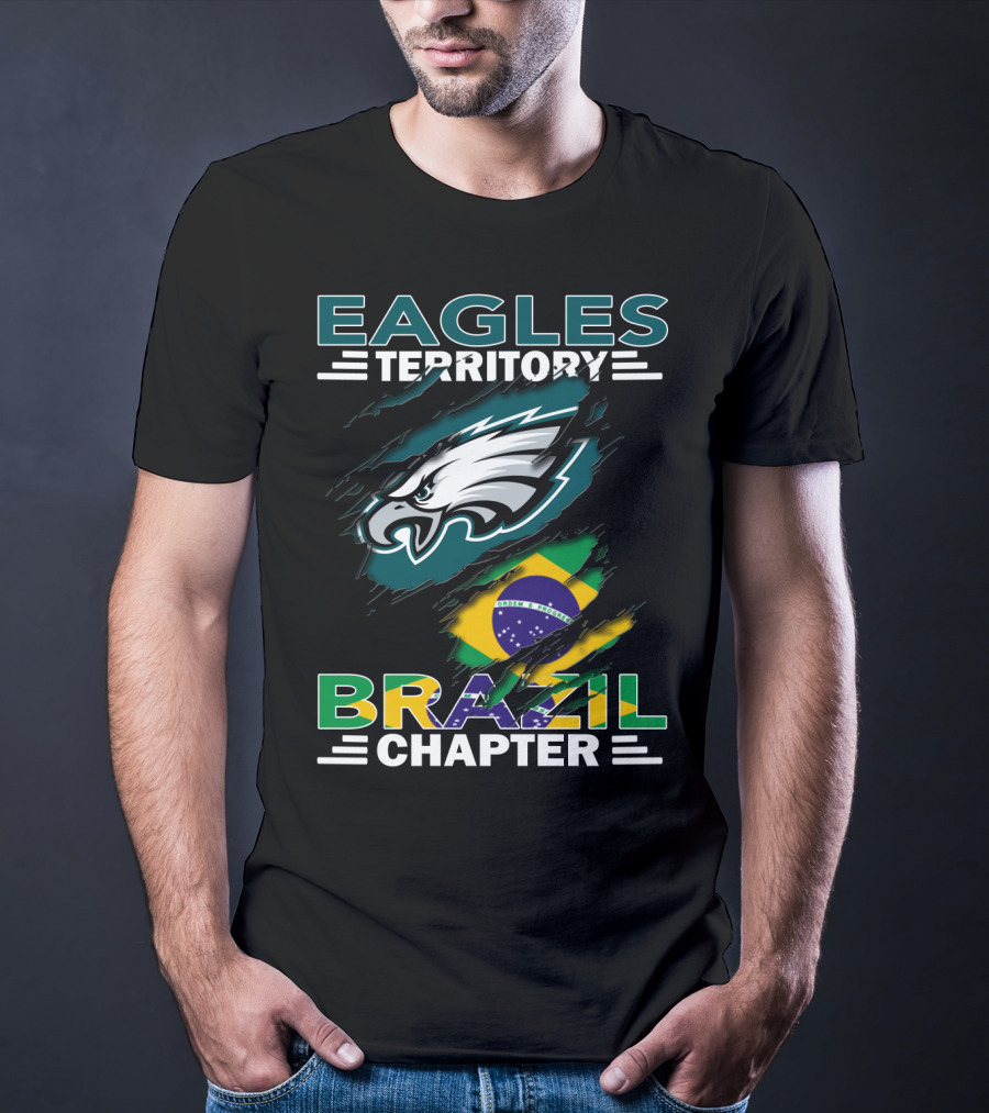 Eagles Territory Brazil Chapter Fan Logo With Brazil Flag Elements T-Shirt