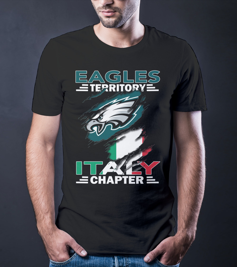 Eagles Territory Italy Chapter Philadelphia Flag T-Shirt