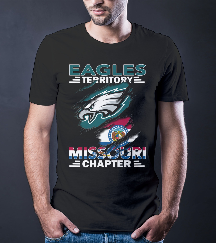 Eagles Territory Missouri Chapter Flag And Eagle Head T-Shirt