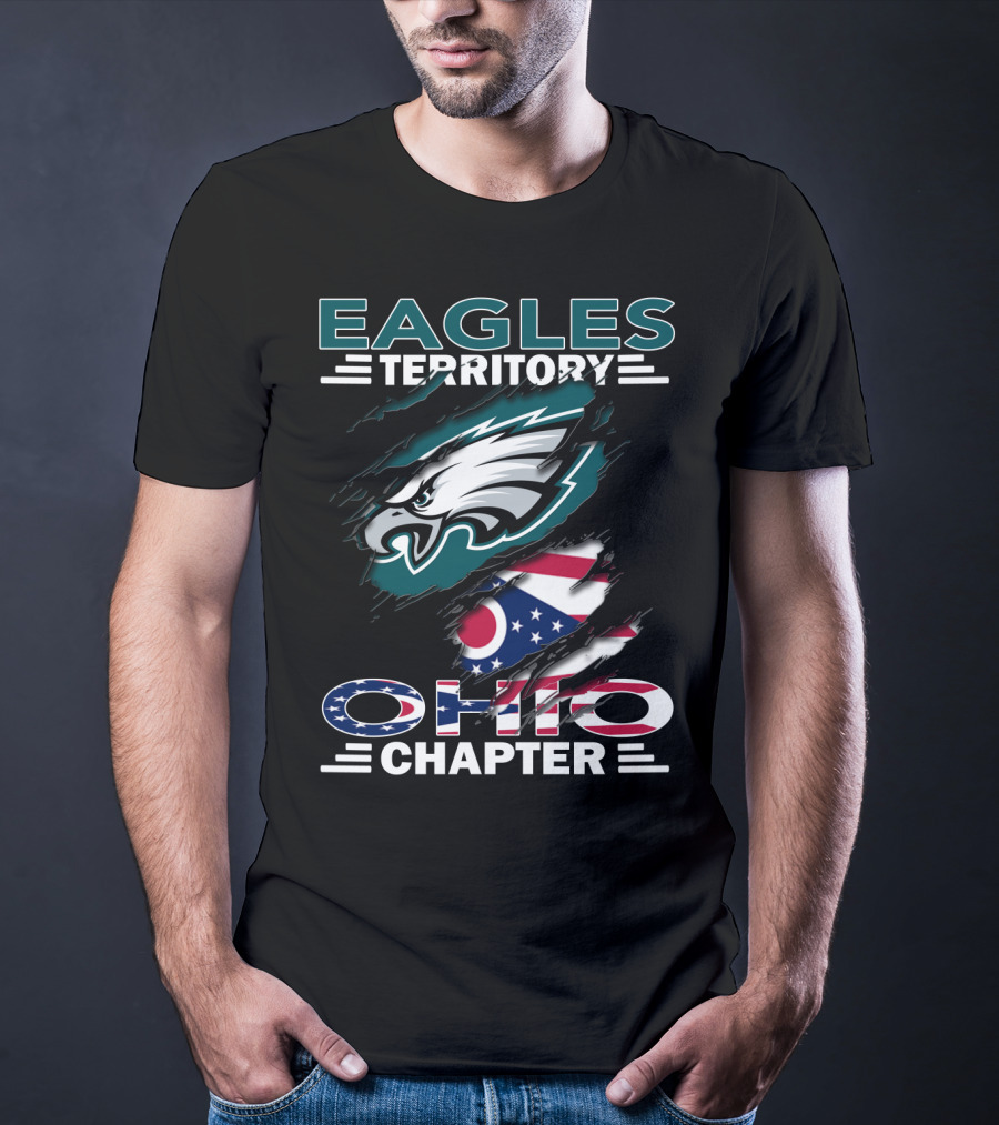 Eagles Territory Ohio Chapter Logo With American Flag Elements T-Shirt
