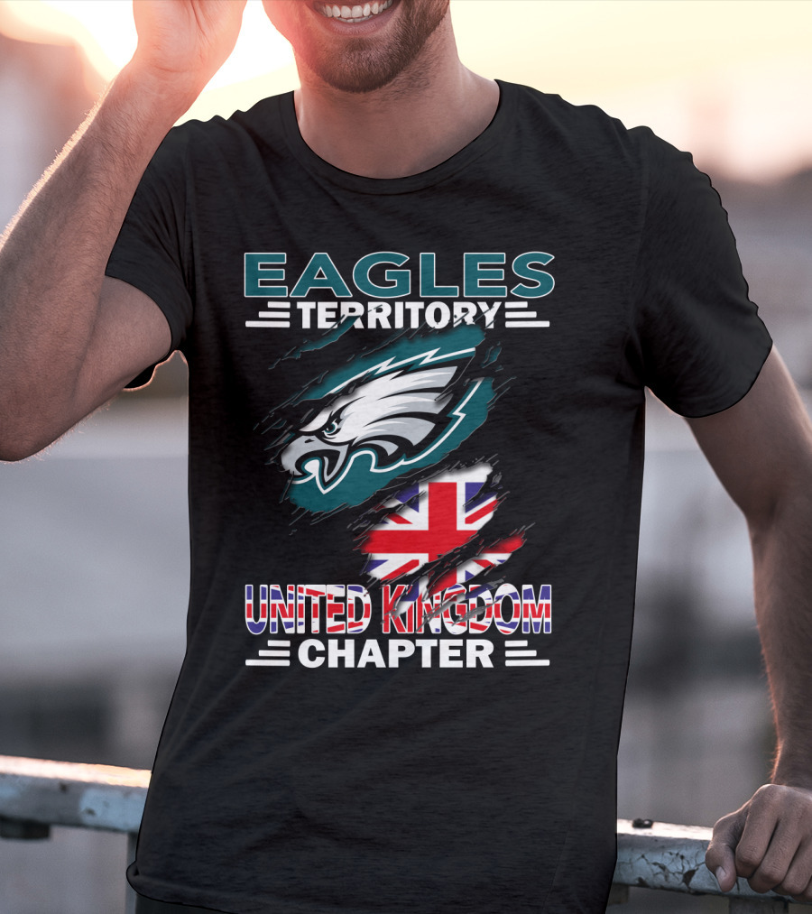 Eagles Territory United Kingdom Chapter NFL Team Logo Union Jack T-Shirt
