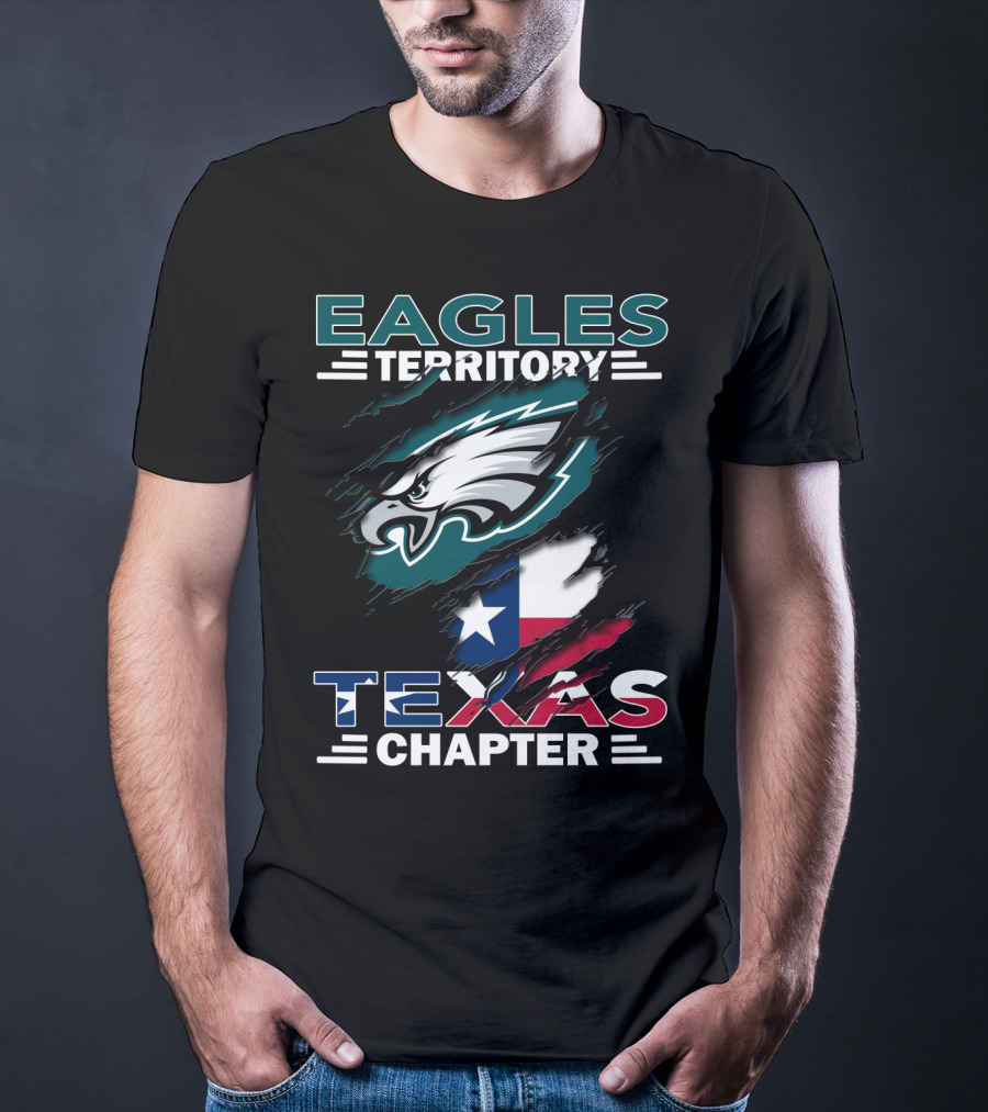 Eagles Territory Texas Chapter NFL Fan Club Texas Flag Integration T-Shirt