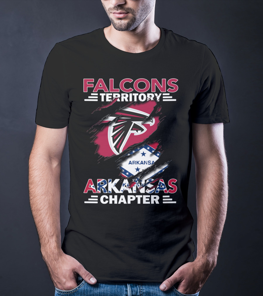 Falcons Territory Arkansas Chapter Falcons Logo And Arkansas Shape T-Shirt