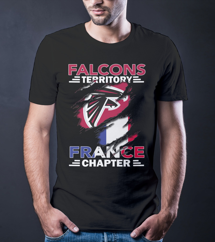 Falcons Territory France Chapter NFL Logo And French Flag T-Shirt