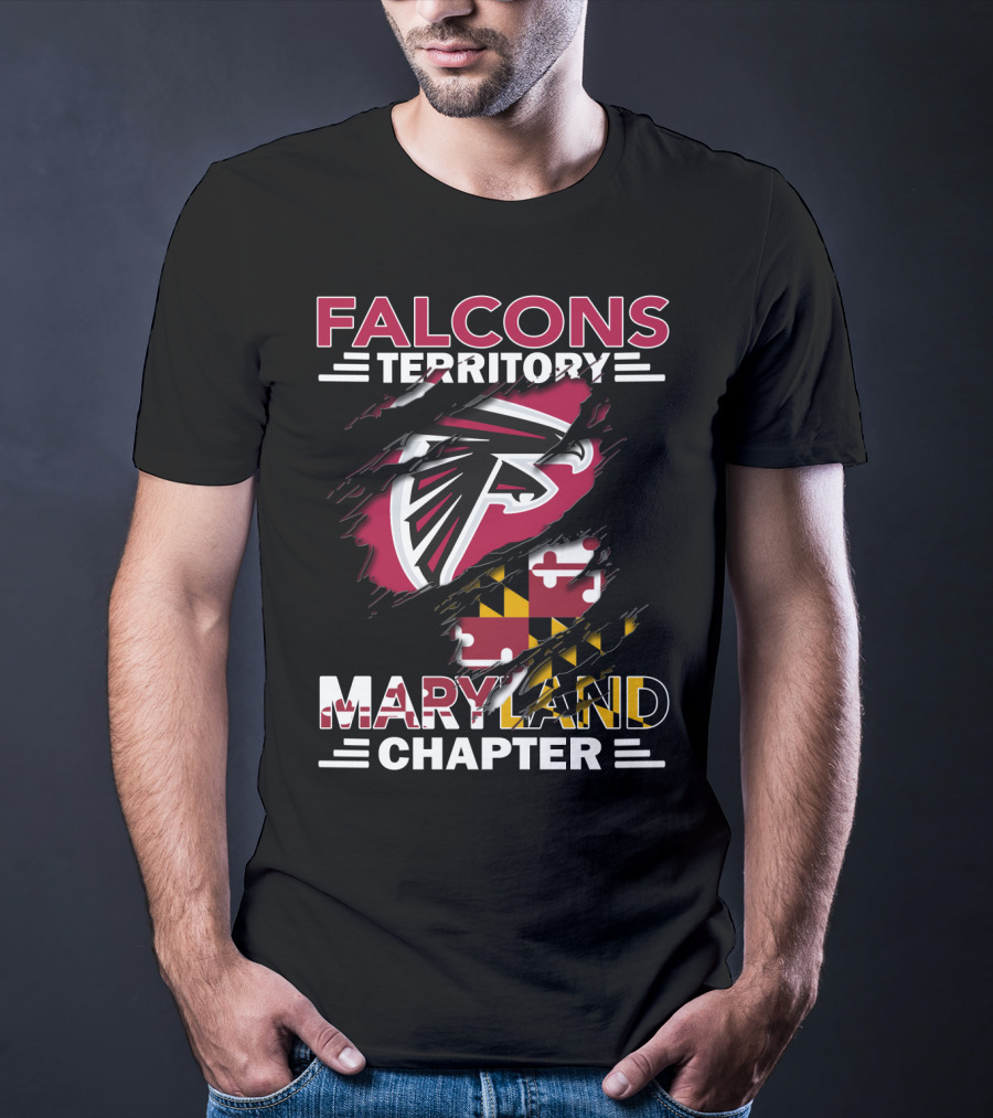 Falcons Territory Maryland Chapter Ravens Shield Flag T-Shirt