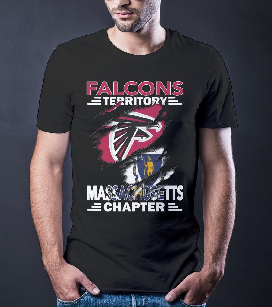 Falcons Territory Massachusetts Chapter Logo With State Flag Incorporation T-Shirt
