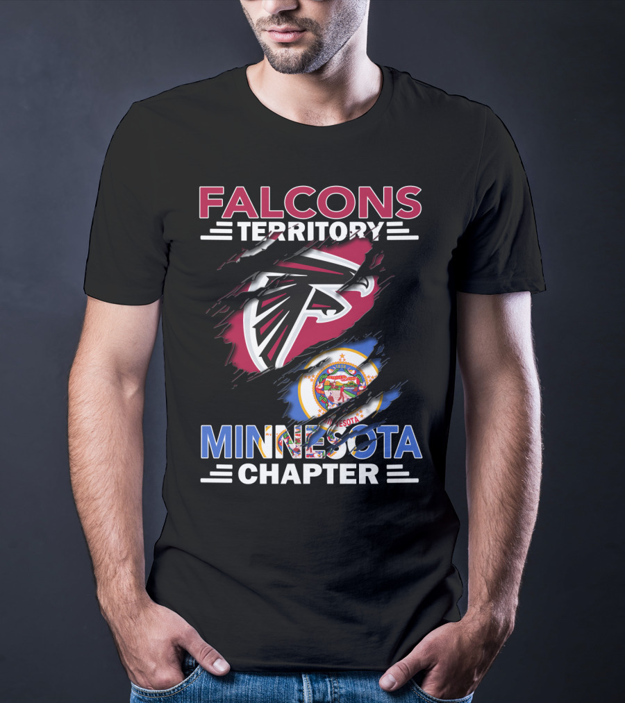 Falcons Territory Minnesota Chapter Sports Logo And State Emblem T-Shirt