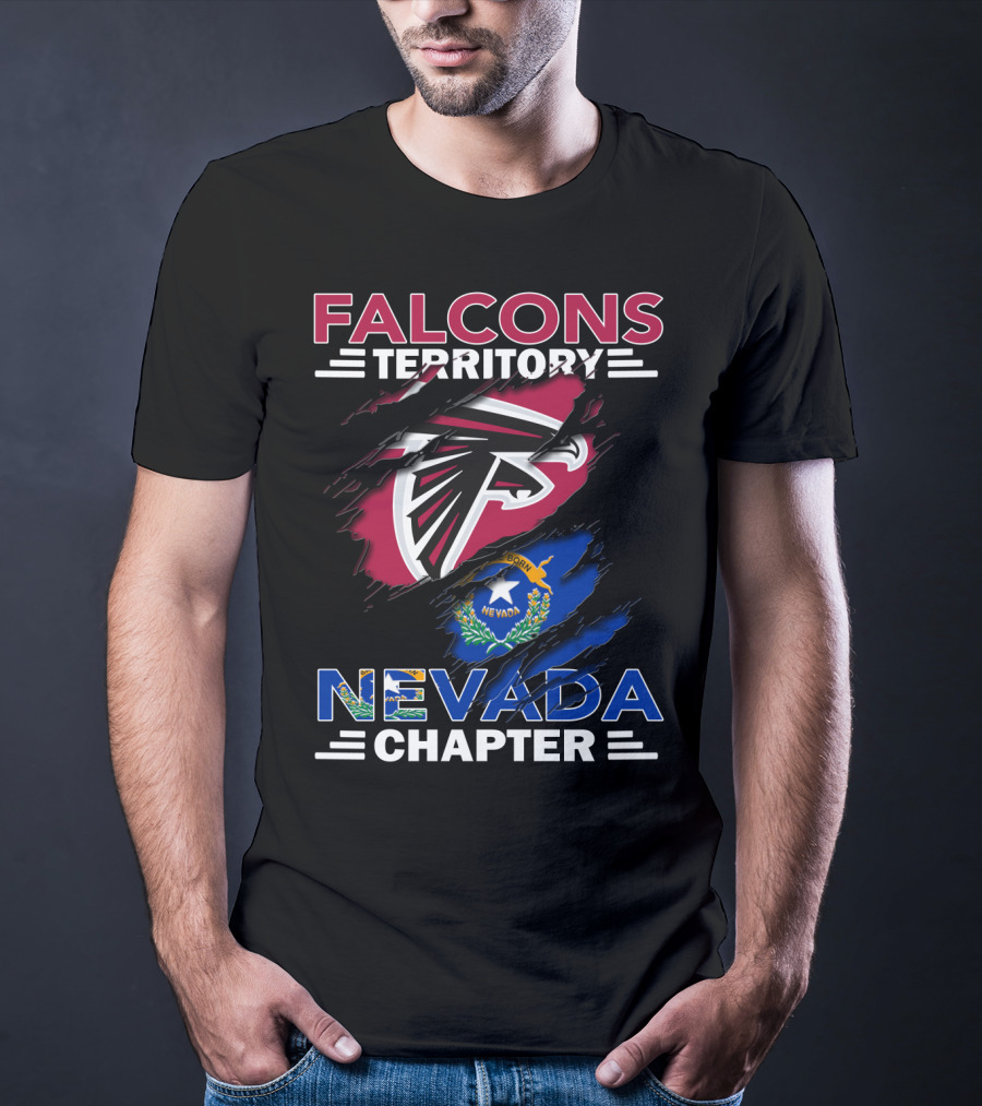 Falcons Territory Nevada Chapter Rip Design With Logo And State Flag T-Shirt