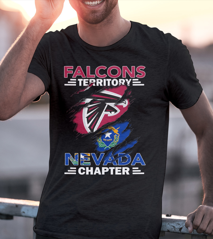 Falcons Territory Nevada Chapter Rip Design With Logo And State Flag T-Shirt