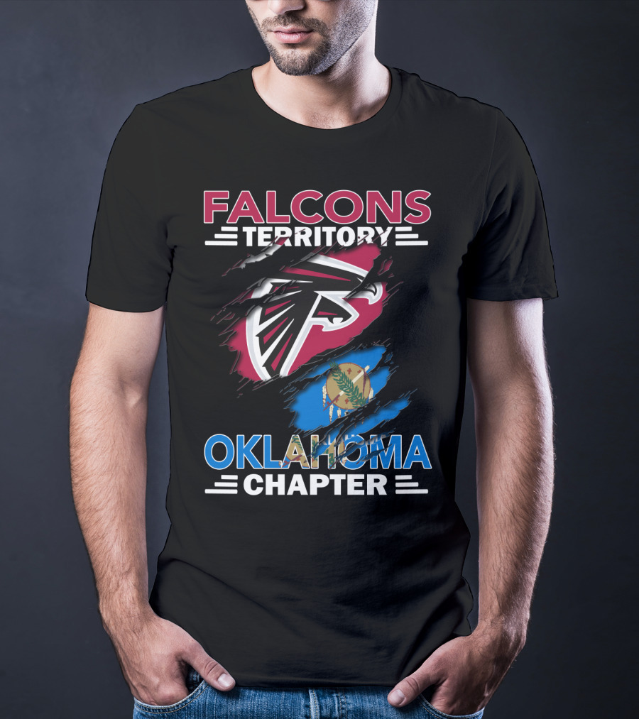 Falcons Territory Oklahoma Chapter Logo With Oklahoma State Flag Elements T-Shirt