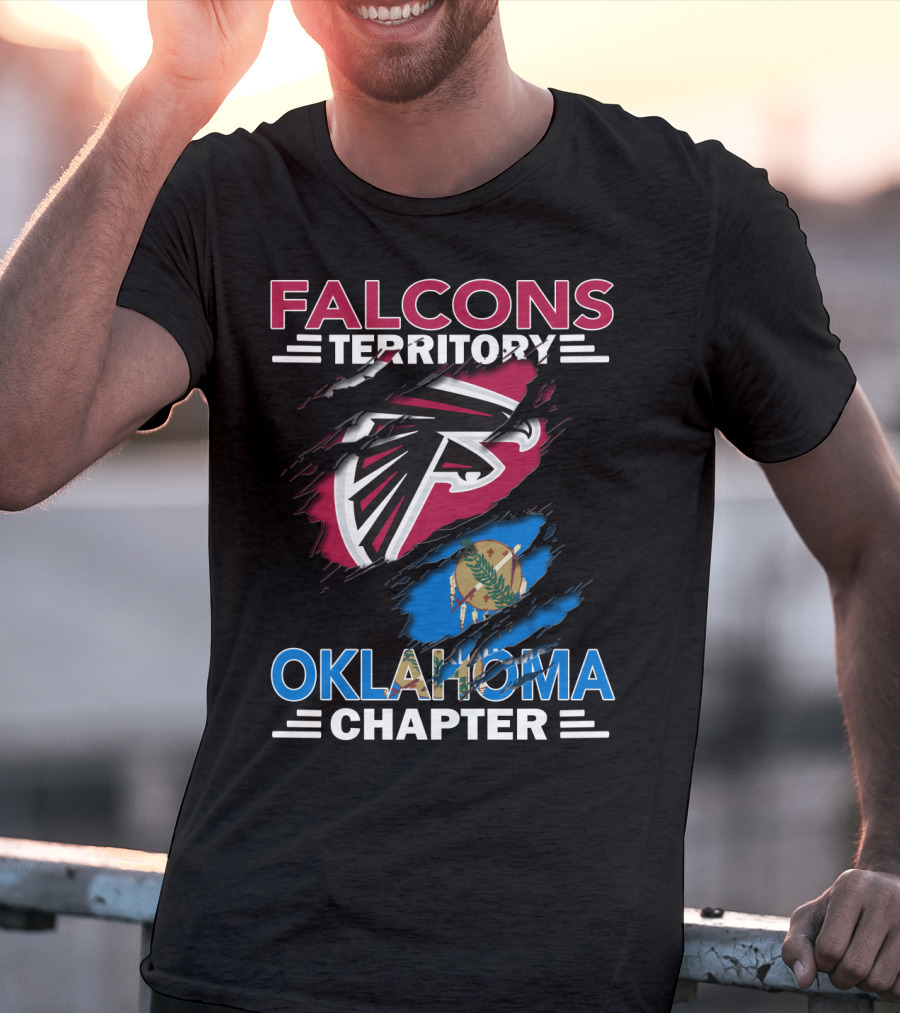 Falcons Territory Oklahoma Chapter Logo With Oklahoma State Flag Elements T-Shirt