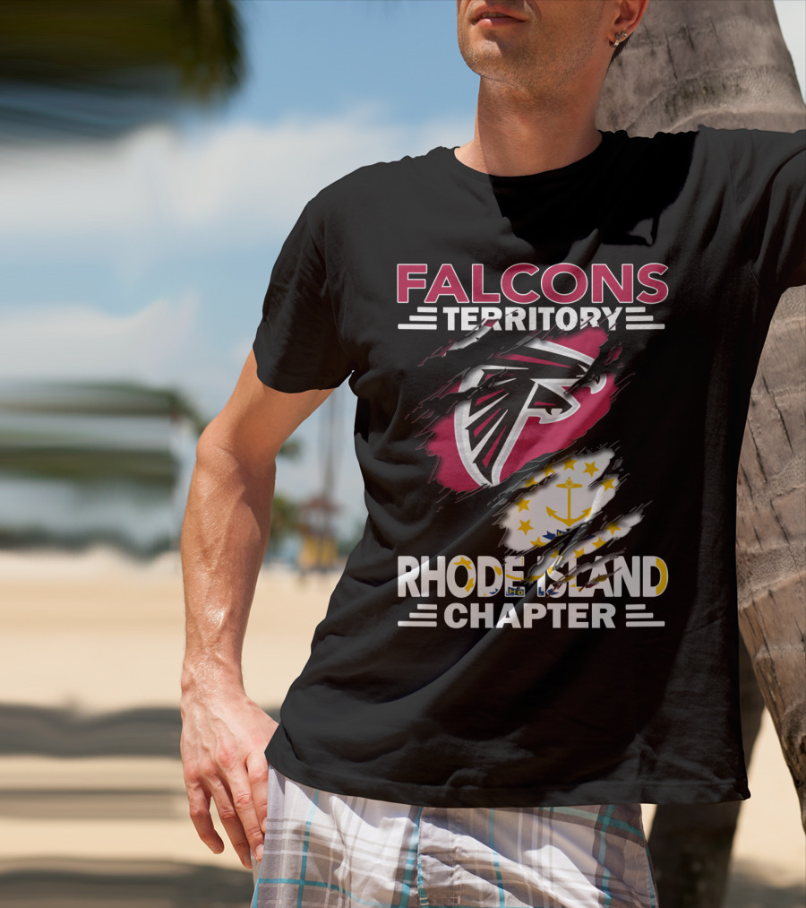 Falcons Territory Rhode Island Chapter Logo Flag T-Shirt