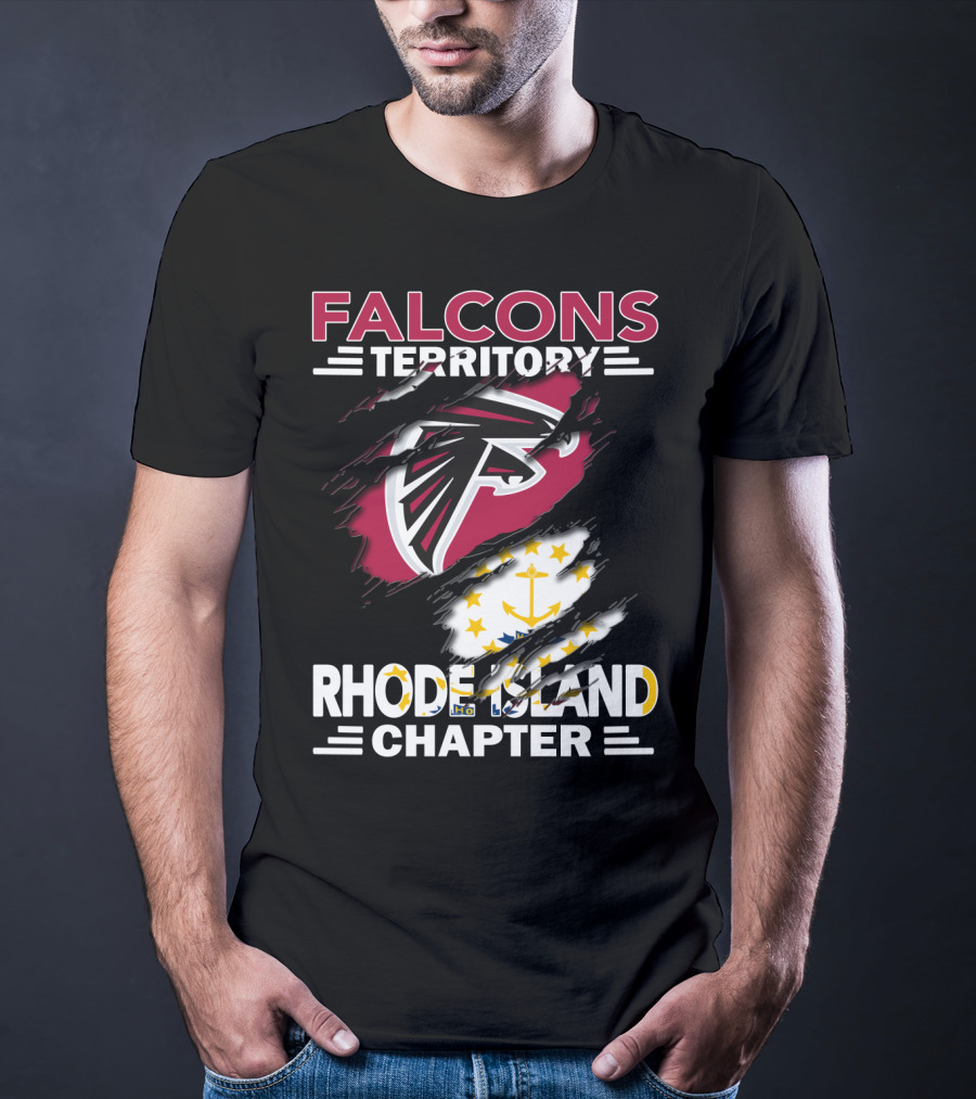 Falcons Territory Rhode Island Chapter Logo Flag T-Shirt