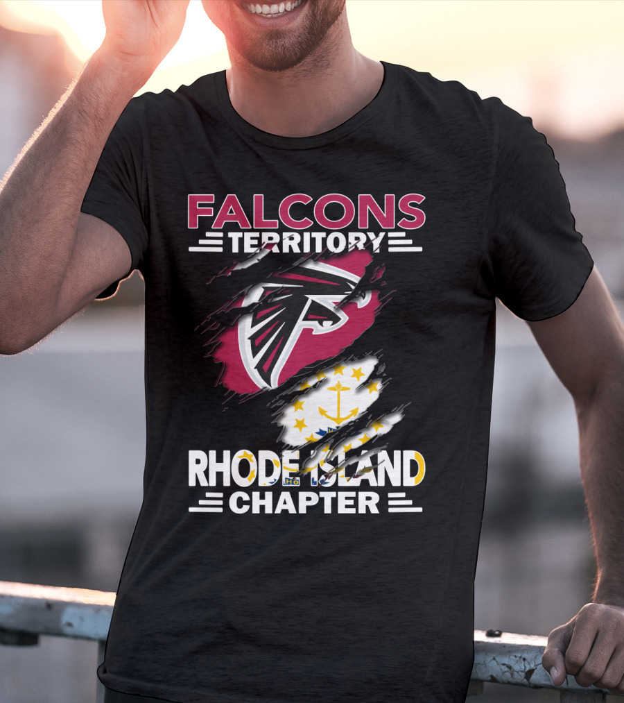 Falcons Territory Rhode Island Chapter Logo Flag T-Shirt