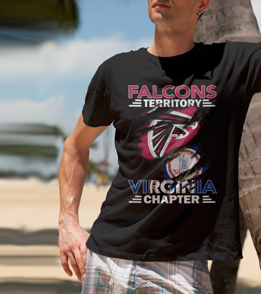 Falcons Territory Virginia Chapter Logo With State Emblem T-Shirt