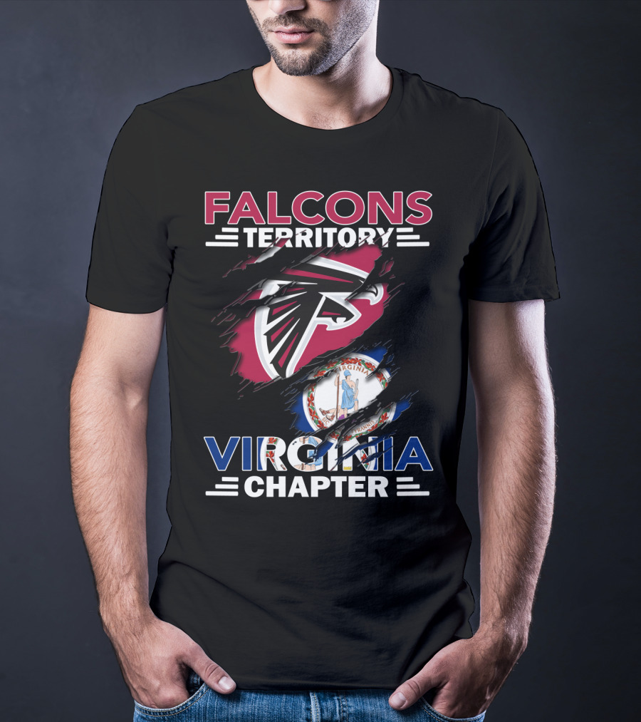 Falcons Territory Virginia Chapter Logo With State Emblem T-Shirt