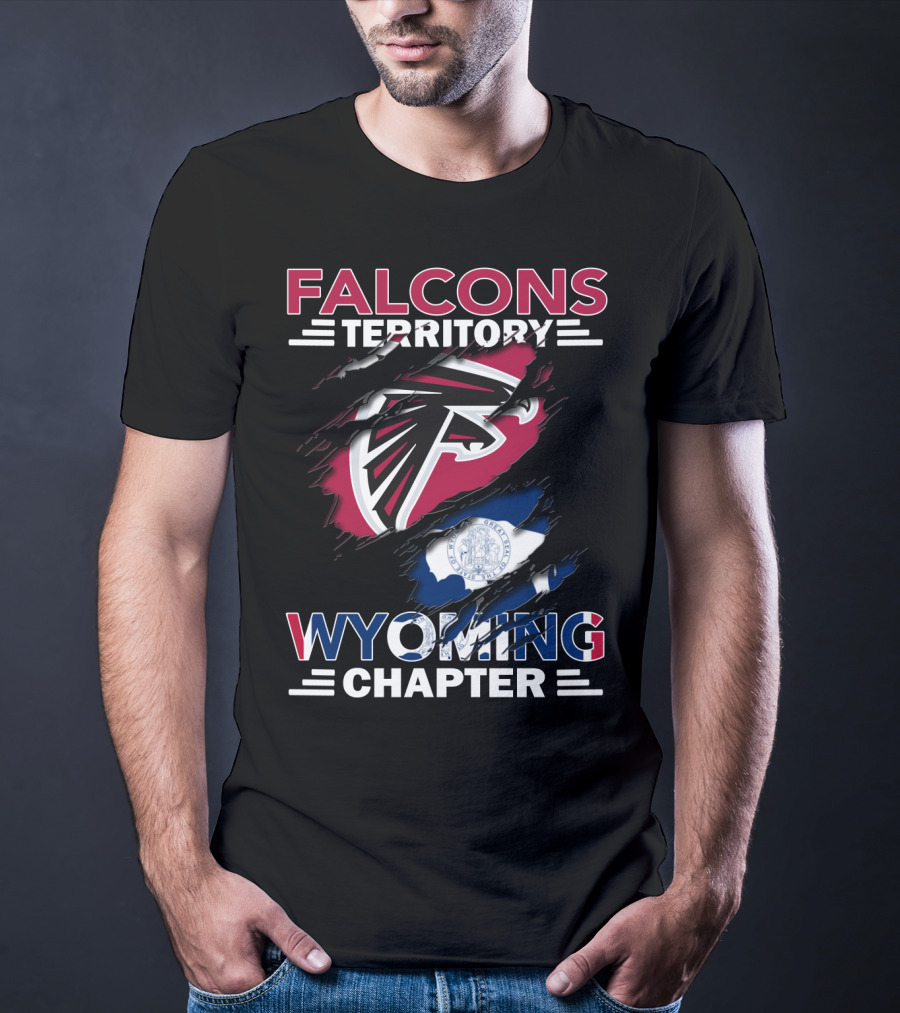 Falcons Territory Wyoming Chapter Flag Crest T-Shirt