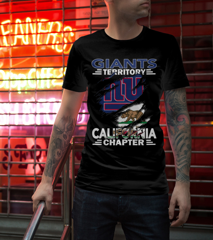 GIANTS Territory California Chapter California Bear Flag And New York Giants T-Shirt