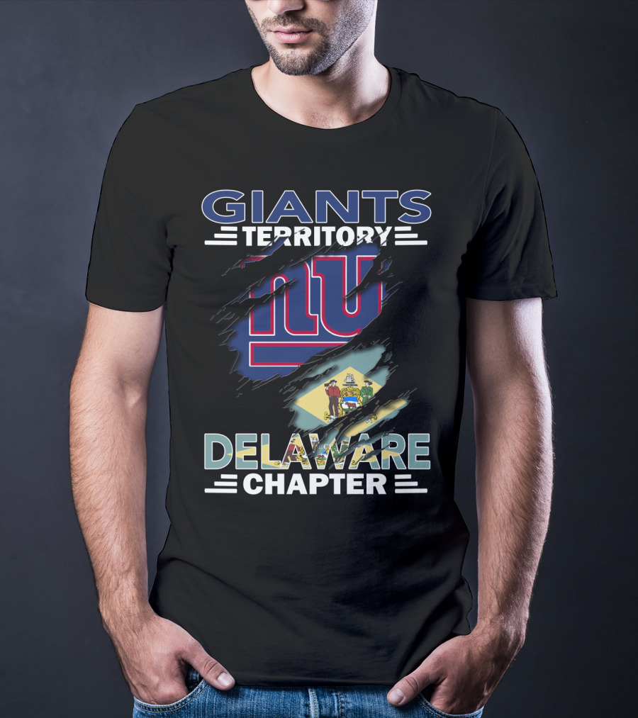 Giants Territory New York Delaware Chapter Logos And Flag T-Shirt
