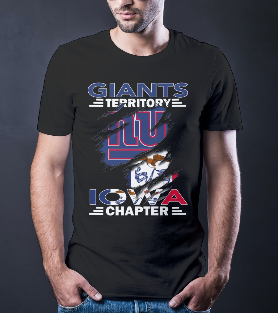 Giants Territory Iowa Chapter NY Logo State Flag Elements T-Shirt