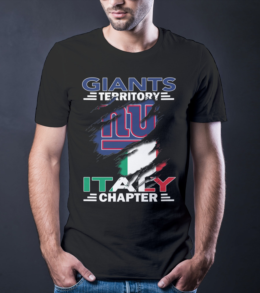 Giants Territory Italy Chapter NY Logo Italian Flag T-Shirt