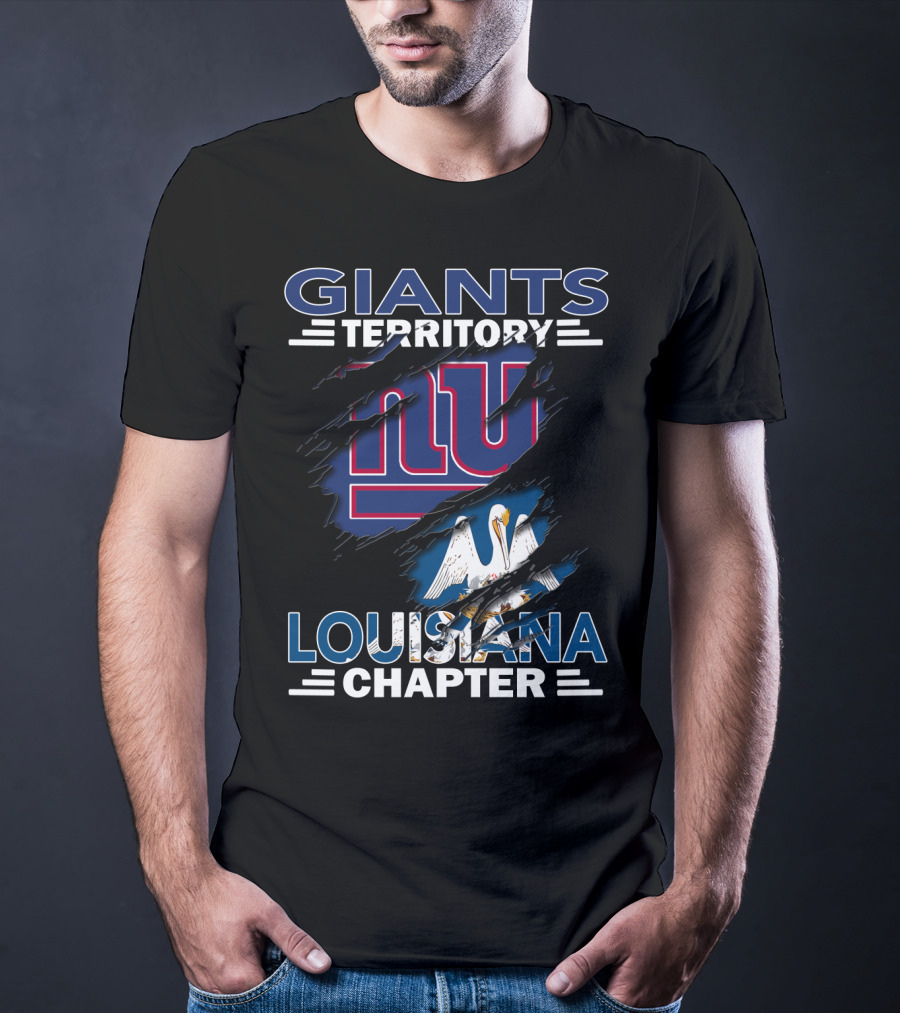 Giants Territory Louisiana Chapter Ny Logo Pelican T-Shirt