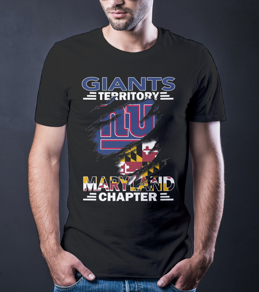 Giants Territory Maryland Chapter NY Logo And Flag T-Shirt