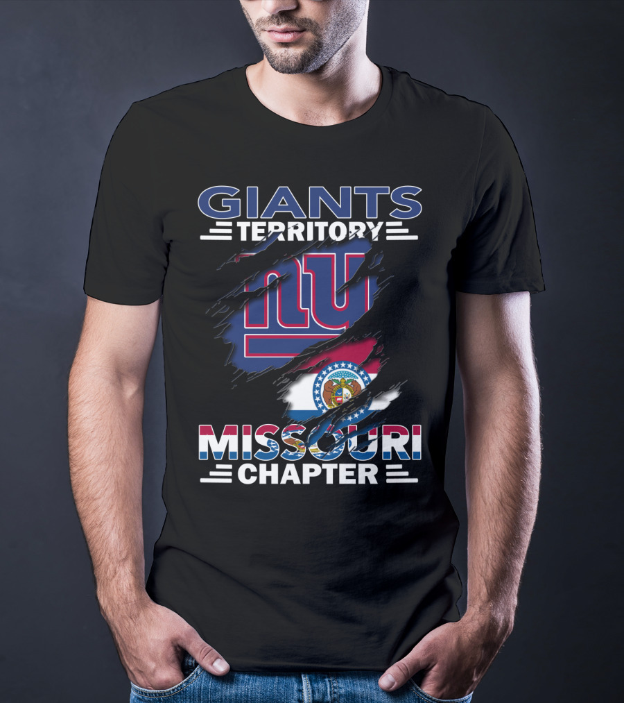 Giants Territory Missouri Chapter NY Logo With Missouri State Flag Elements T-Shirt