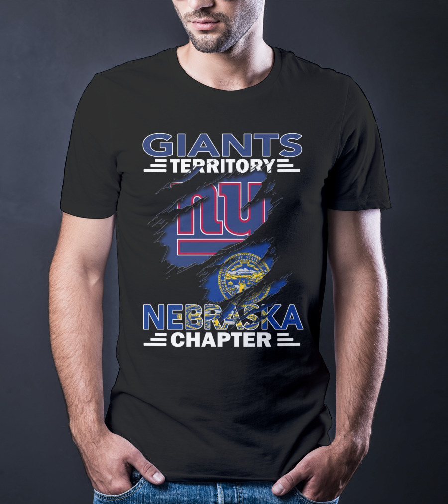 Giants Territory Nebraska Chapter New York Giants Logo Nebraska State Seal T-Shirt