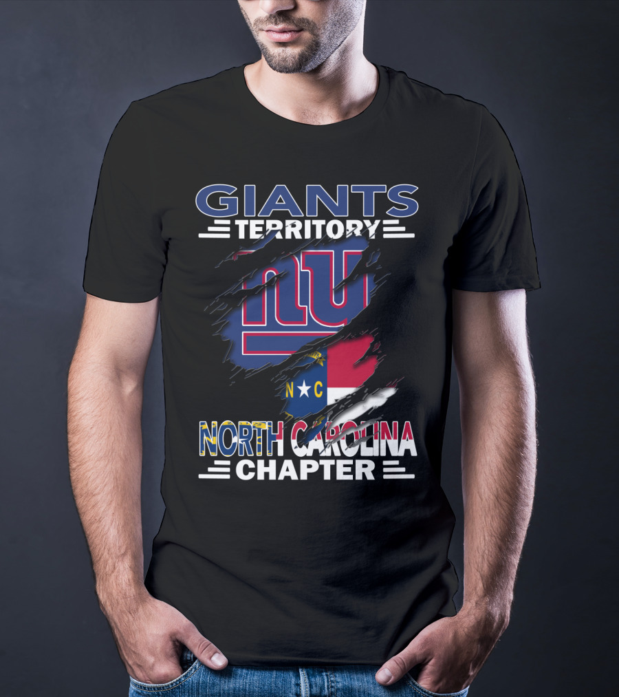 Giants Territory North Carolina Chapter NY Giants Logo North Carolina Flag T-Shirt