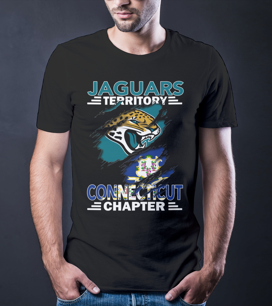 Jaguars Territory Connecticut Chapter Logo With Jaguars Emblem And Connecticut State Seal T-Shirt