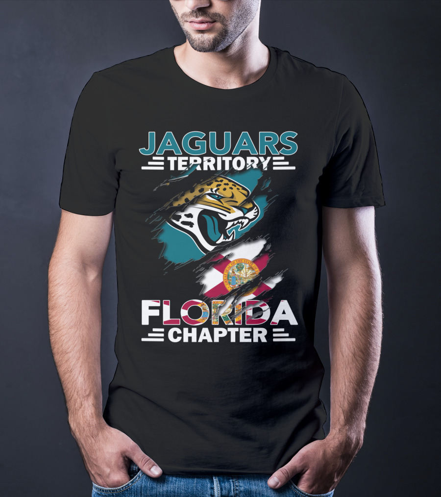 Jaguars Territory Florida Chapter With Logo And State Flag Elements T-Shirt