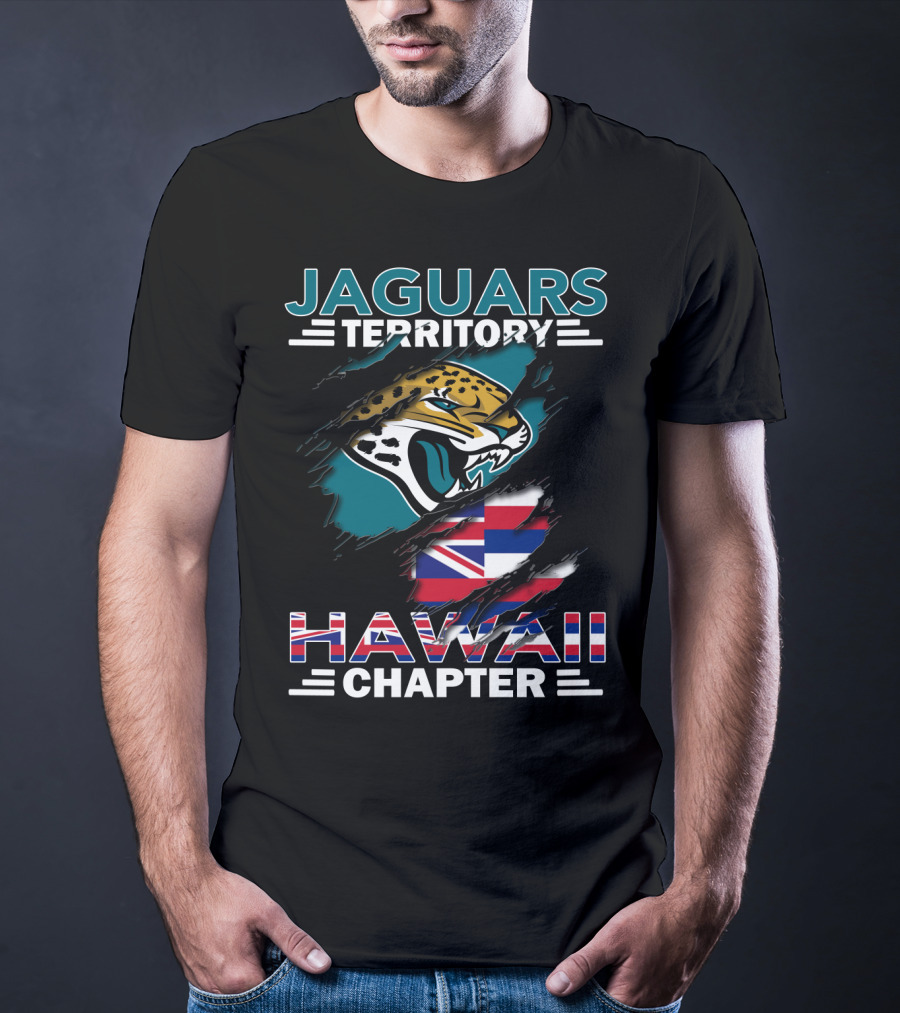 Jaguars Territory Hawaii Chapter Flag Rips With Jaguar T-Shirt