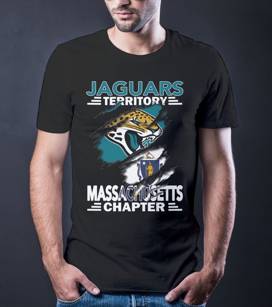 Jaguars Territory Massachusetts Chapter Jaguars Logo With Massachusetts Flag T-Shirt