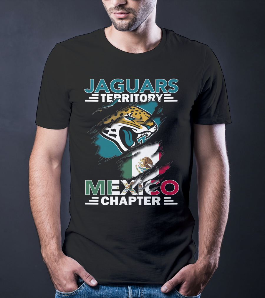 Jaguars Territory Mexico Chapter With Jaguar Mascot And Mexican Flag T-Shirt