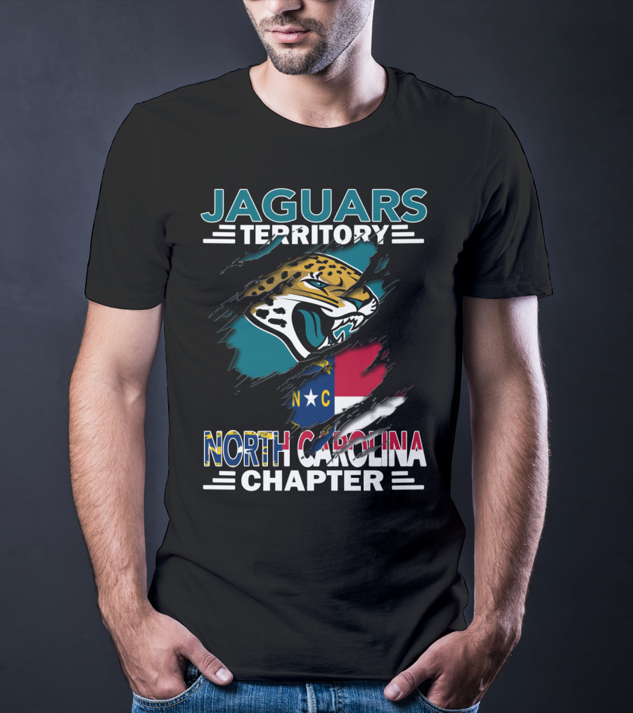 Jaguars Territory North Carolina Chapter Logo And State Flag Fusion T-Shirt
