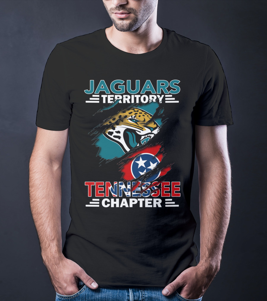 Jaguars Territory Tennessee Chapter Logo With Jaguar And Tennessee Flag T-Shirt