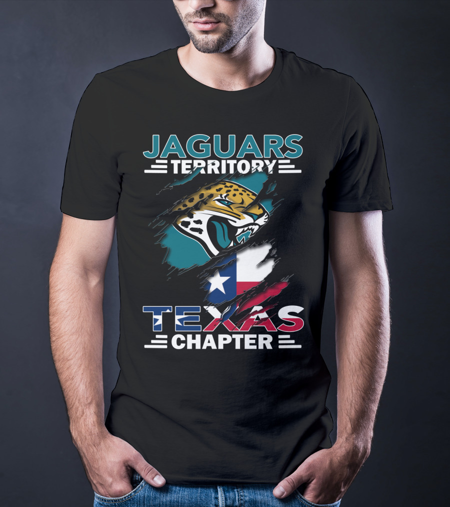 Jaguars Territory Texas Chapter With Texas Flag And Jaguar T-Shirt