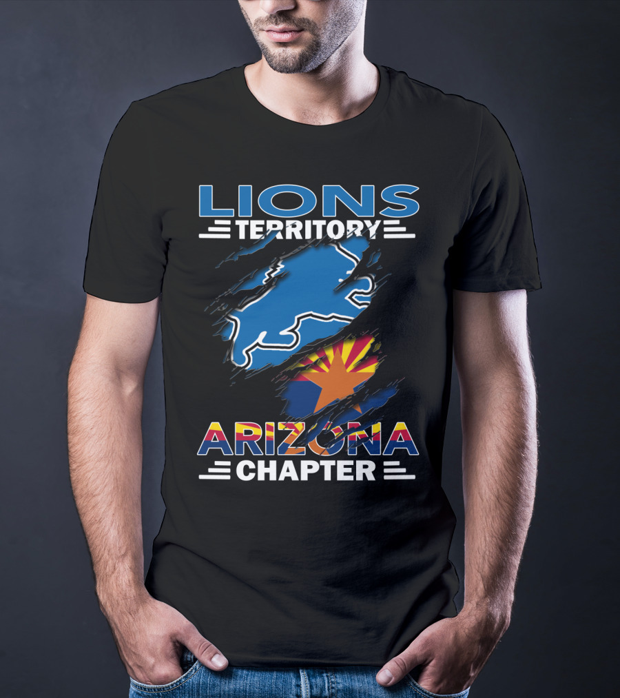Lions Territory Arizona Chapter NFL Fan Shirt Arizona Flag And Lions T-Shirt