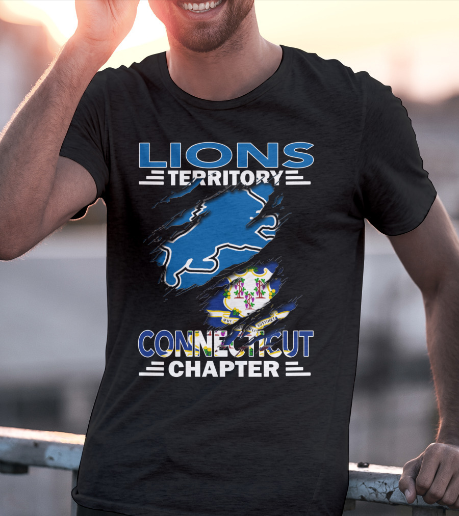 Lions Territory Connecticut Chapter State Crest Ripped T-Shirt