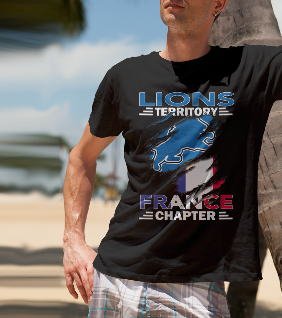 Lions Territory France Chapter Ripped Flag T-Shirt