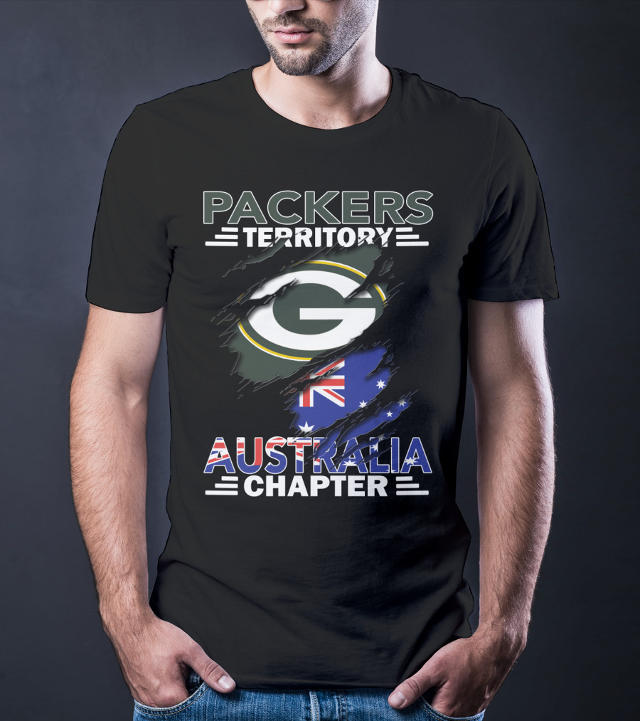 Packers Territory Australia Chapter Green Bay Packers Logo With Australian Flag T-Shirt